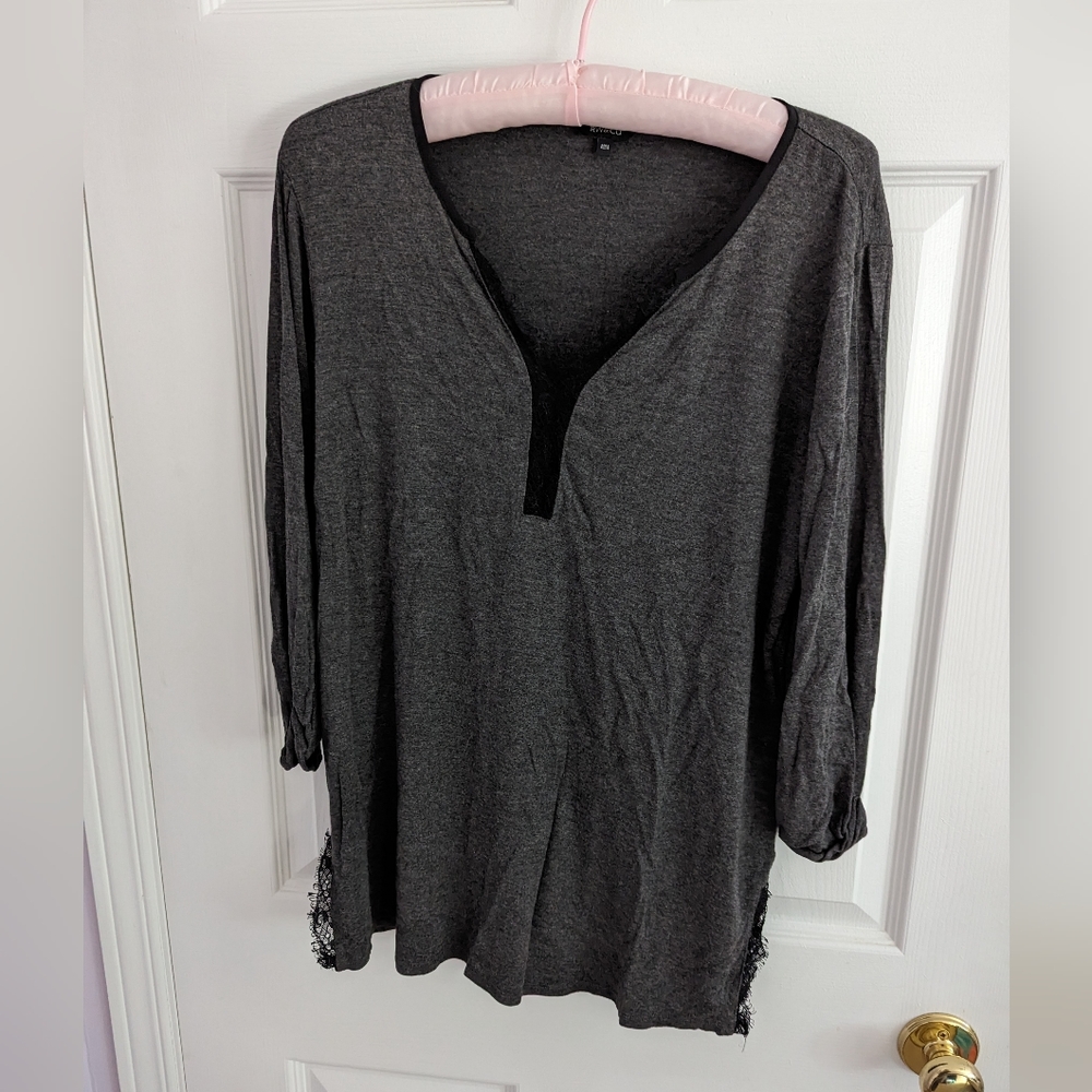 Women's soft long sleeve with lace accents